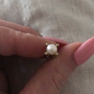 18k gold pearl diamond earrings